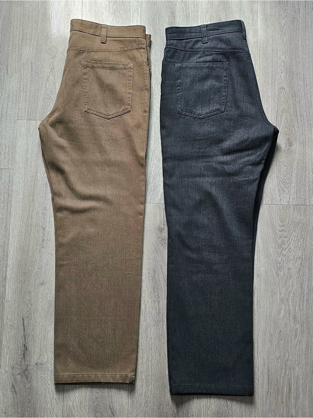 Kenneth Cole Men’s Brown and 5 pockets Charcoal Straight-Leg Pants Duo Sz 36/30